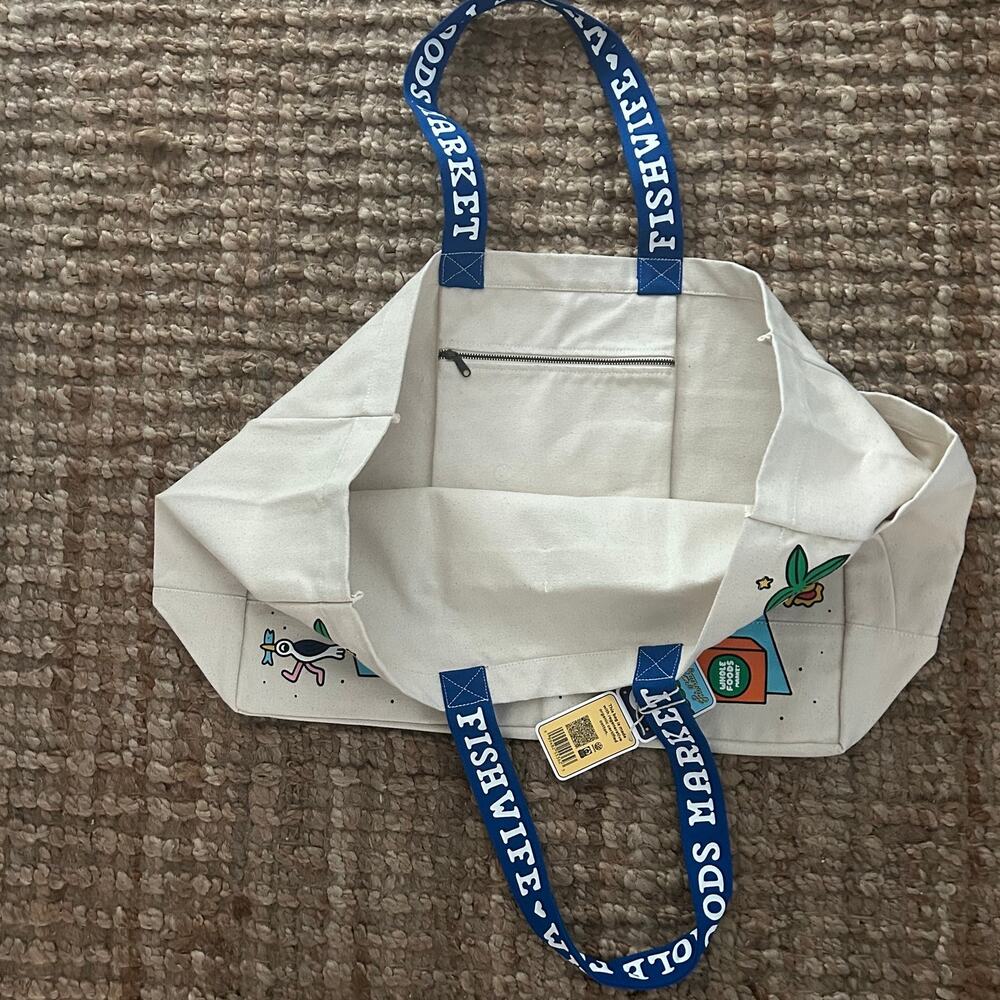 Fishwife x Whole Foods Market Large Canvas Tote Bag NWT Limited Edition Organic - Picture 6 of 12